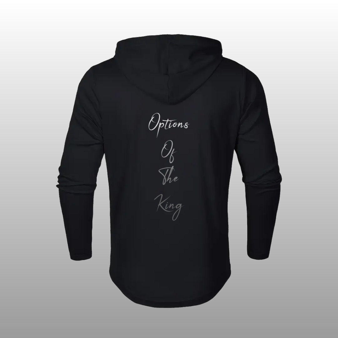 Black performance hoodie back