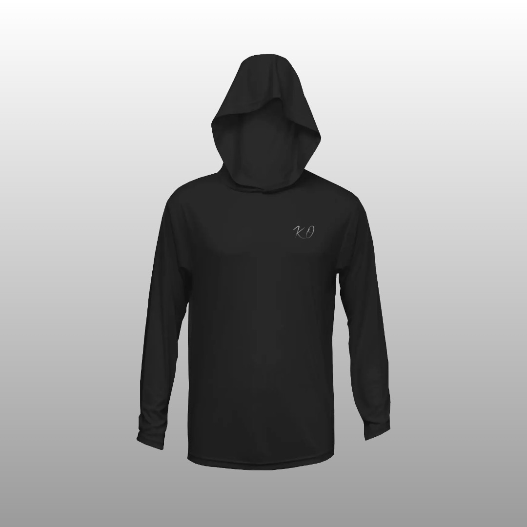 Black performance hoodie front