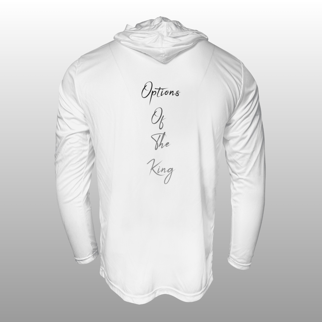 White performance hoodie back